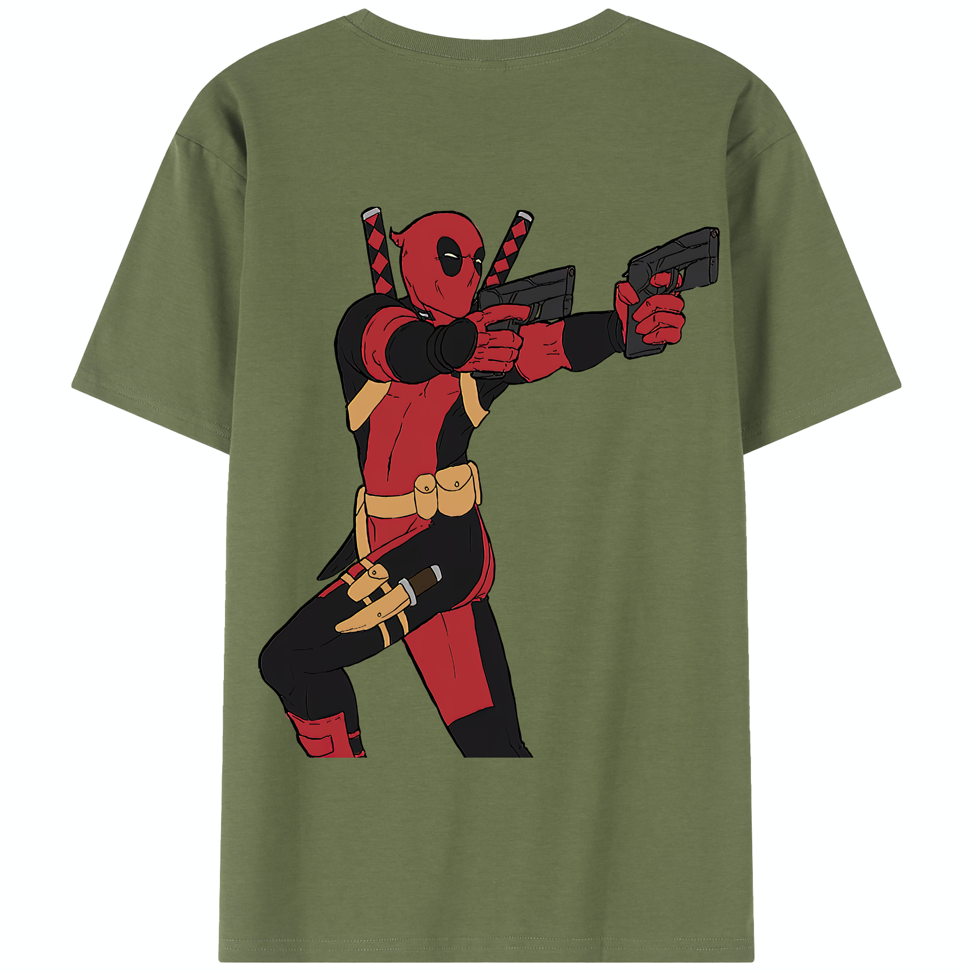 （画像用） Deadpool デッドプール 綿100％半袖Tシャツ（背面プリント）